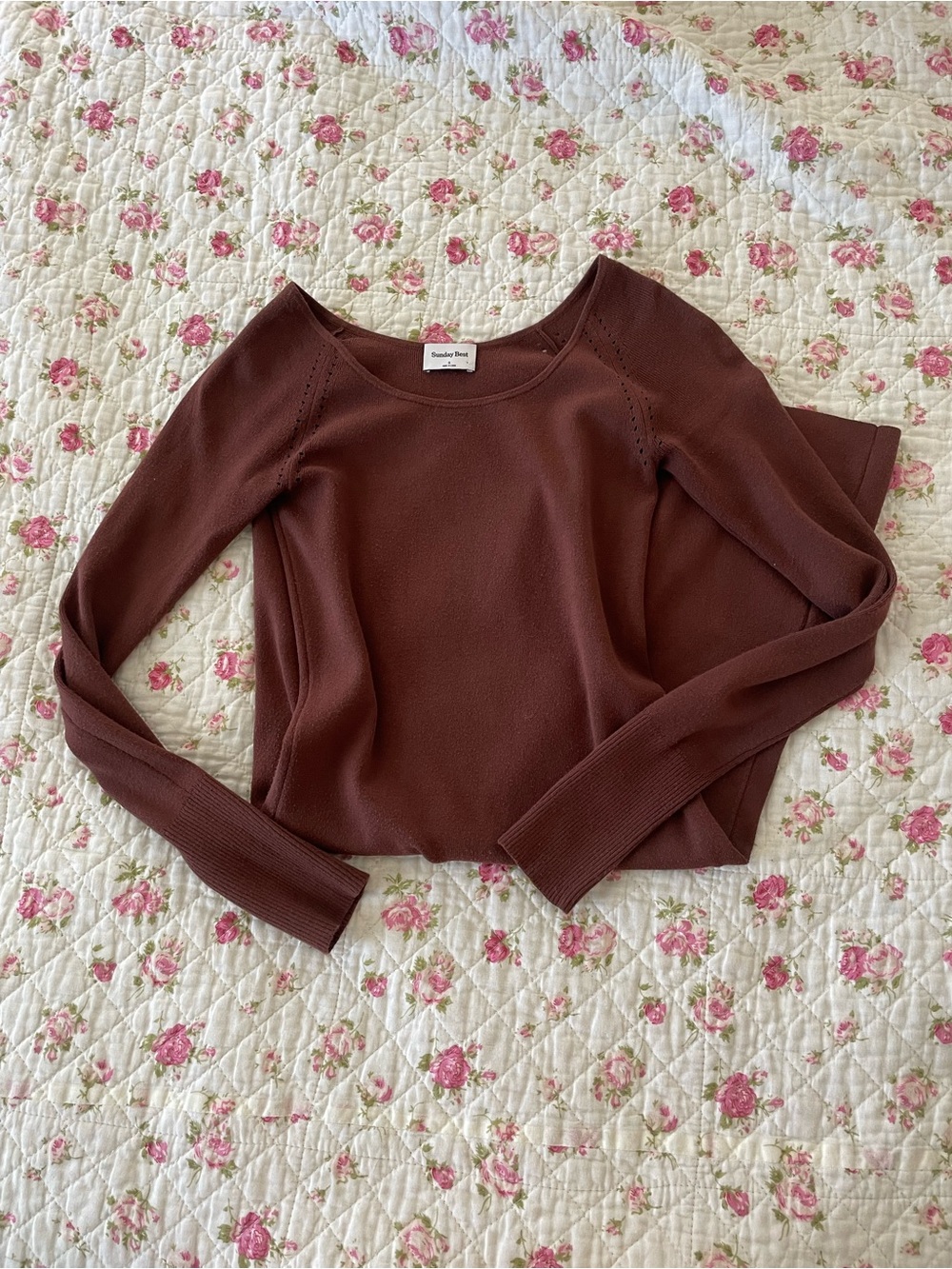 Aritzia Sunday Best Brown Boat Neck Sweater Mini Dress Small